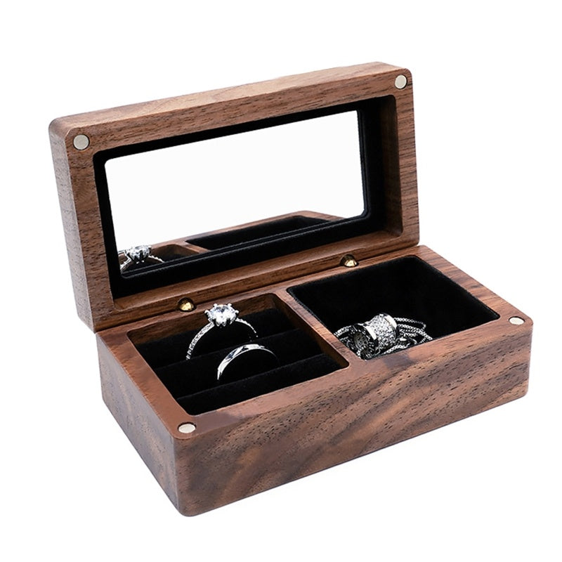 Wooden Jewelry Storage Box Exquisite High-end Gift Portable