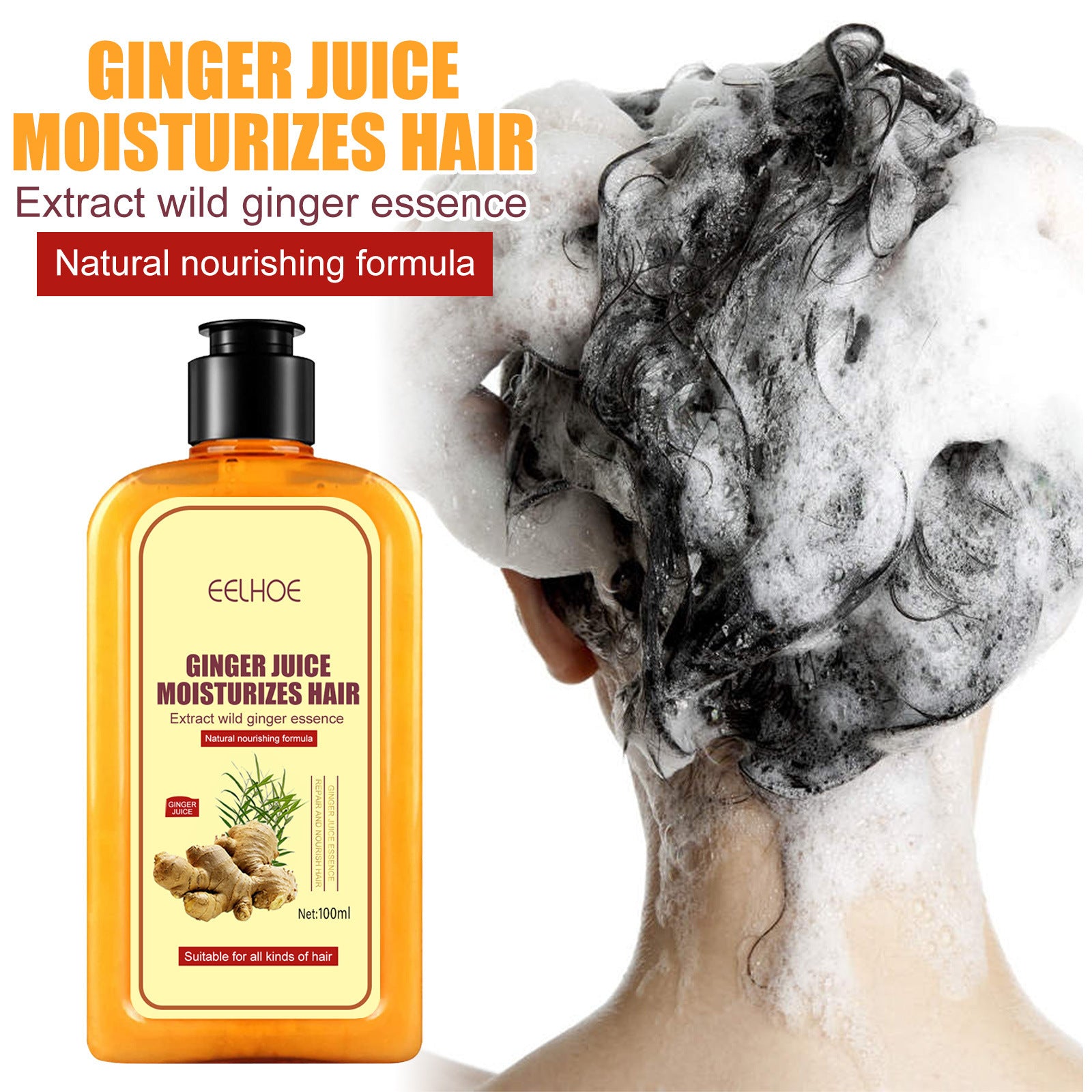 Shampooing fortifiant et nourrissant au gingembre