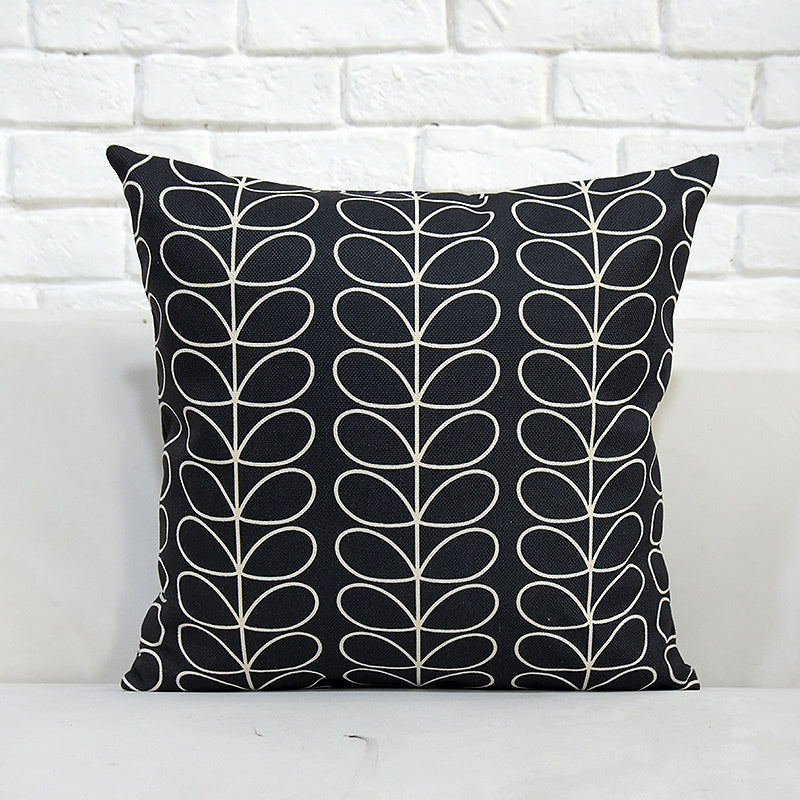 Cotton And Linen Pillow With Flower And Bird Picture