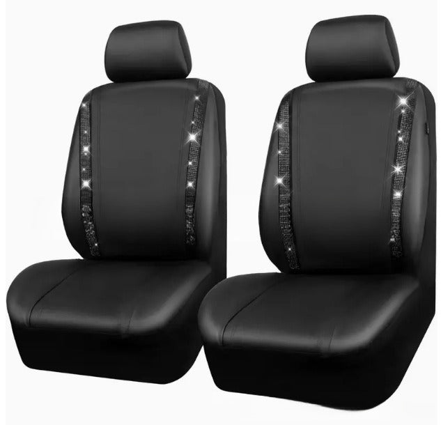 Car Diamond Stereo Rhinestone Non-slip Universal PVC Waterproof Seat Cover