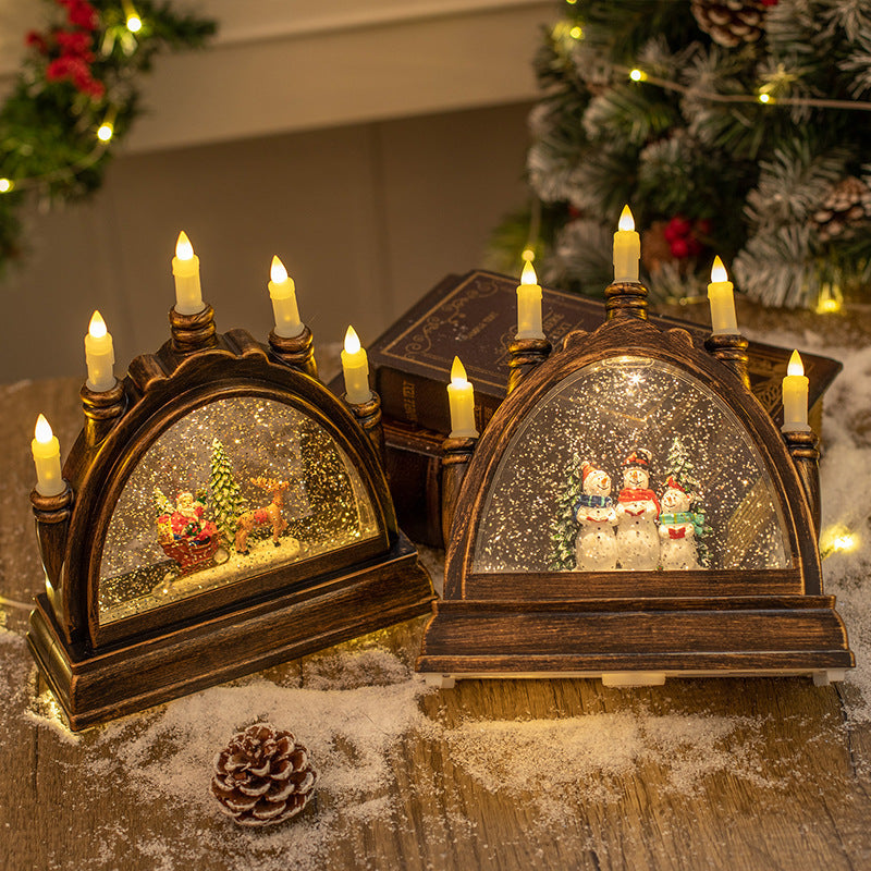 2024 Crystal Candle Lamp Christmas Portable Lantern Bar Desktop Decoration
