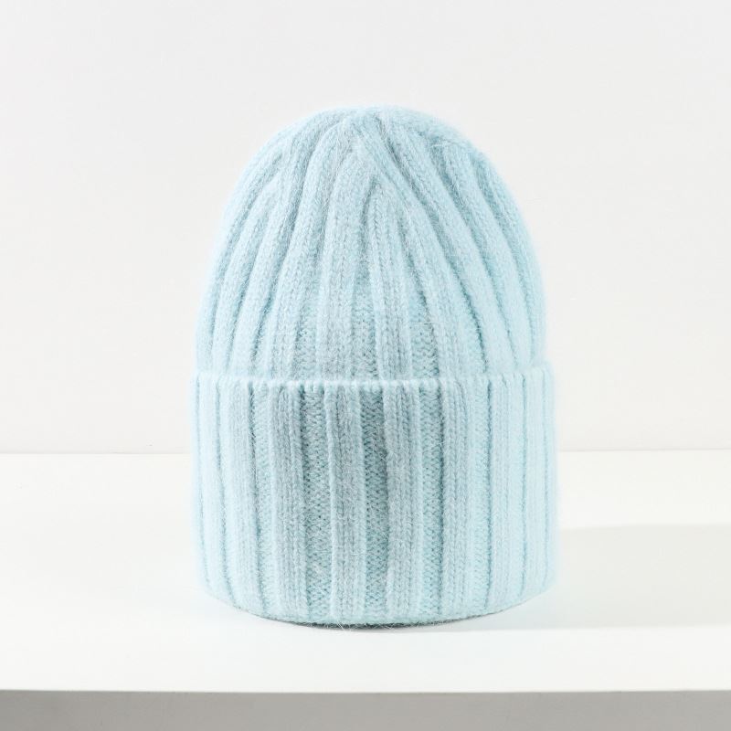 Korean Version Of The Versatile Knitted Hat Japanese Rabbit Hair Vertical Strip Aging