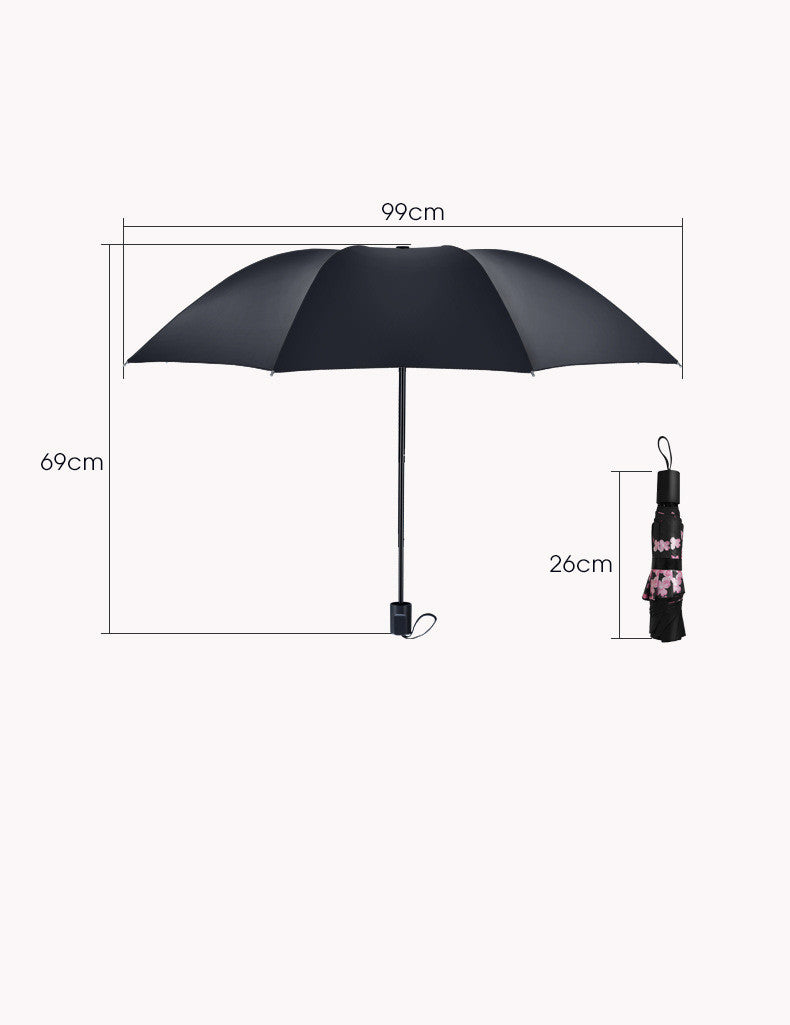 Fashion Vinyl Sunscreen Folding Sun Umbrella