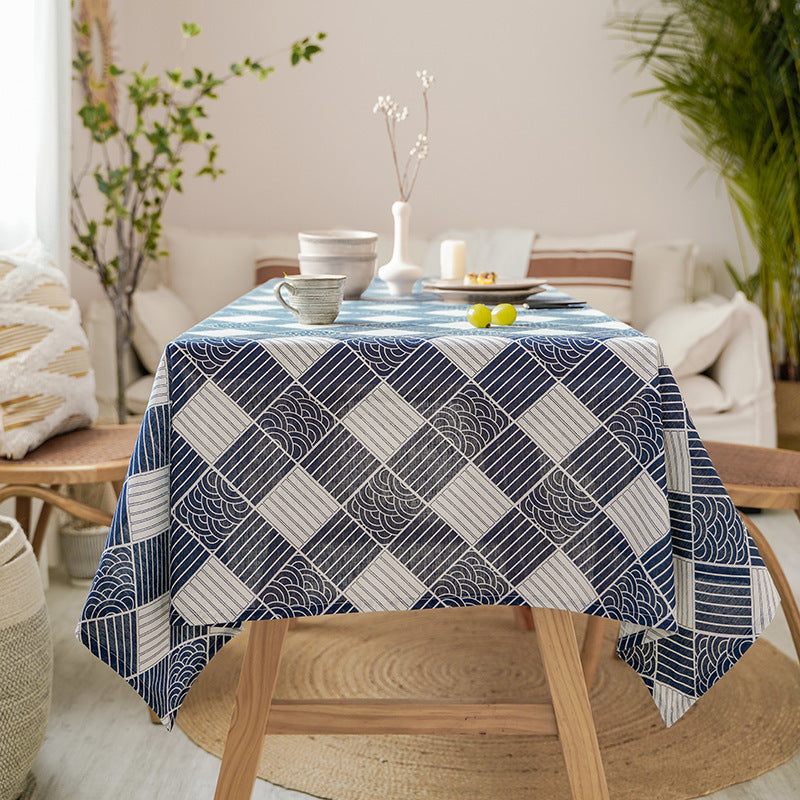 Crafts Cotton Linen Tablecloth Corrugated Household Coffee Table Tablecloth
