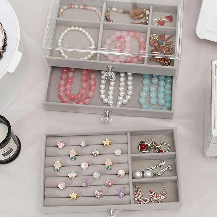 Large Capacity Flannel Jewelry Storage Box
