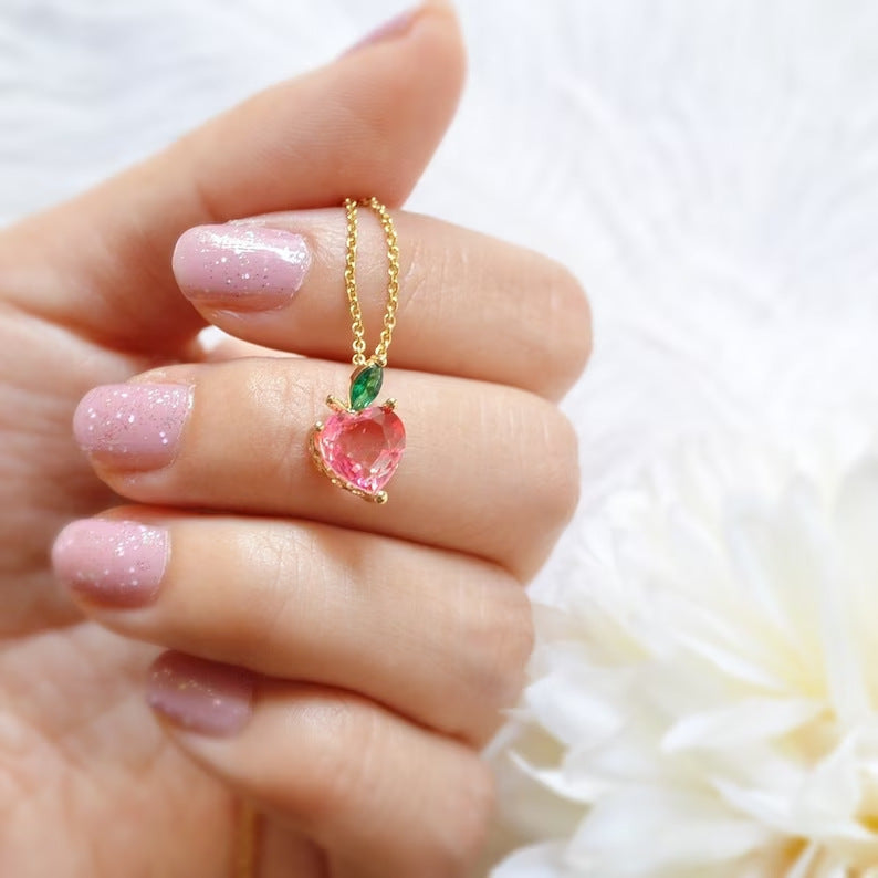 Strawberry Pendant New Color Zirconium Fruit Necklace