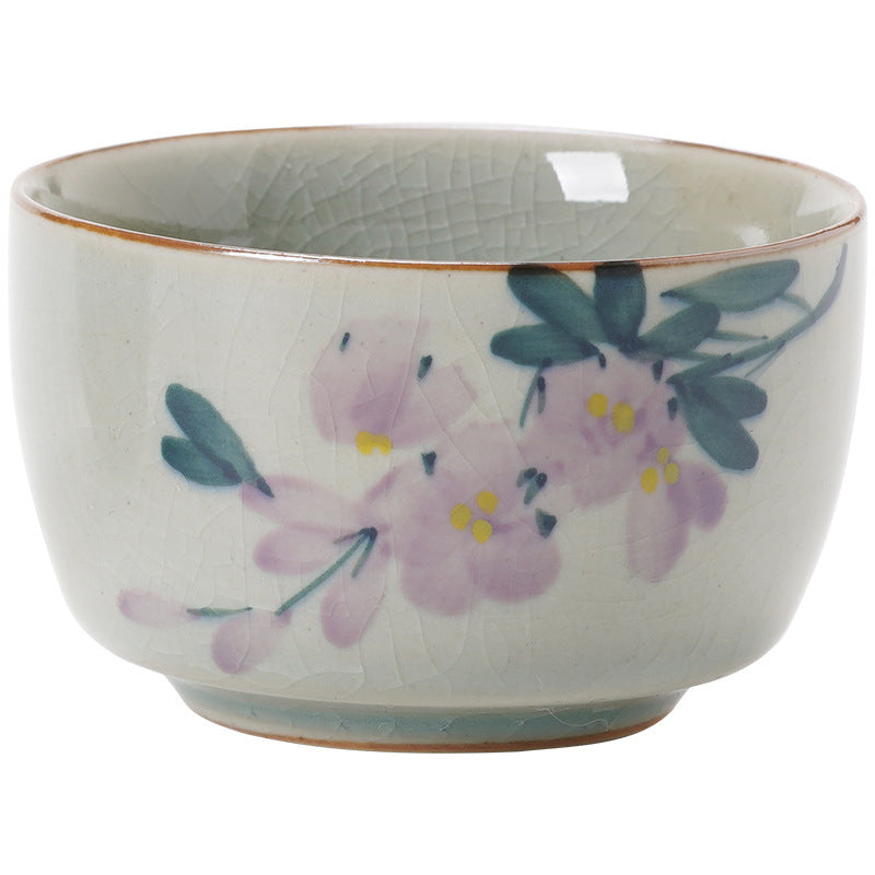 Pure Hand Drawing Borneol Magnolia Master Cup Household Ceramic Cup Tea Brewing Cup