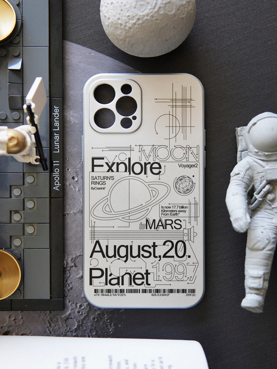 Wandering Electroplated Silver Earth Phone Case