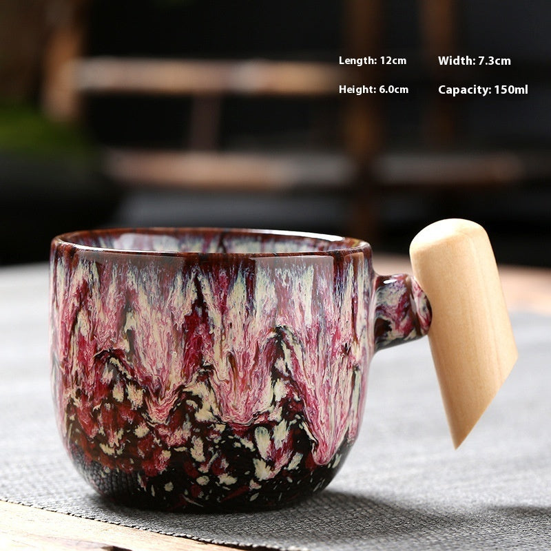 Wooden Handle Ceramic Cup Dahuaware Change Tea Cup Simple