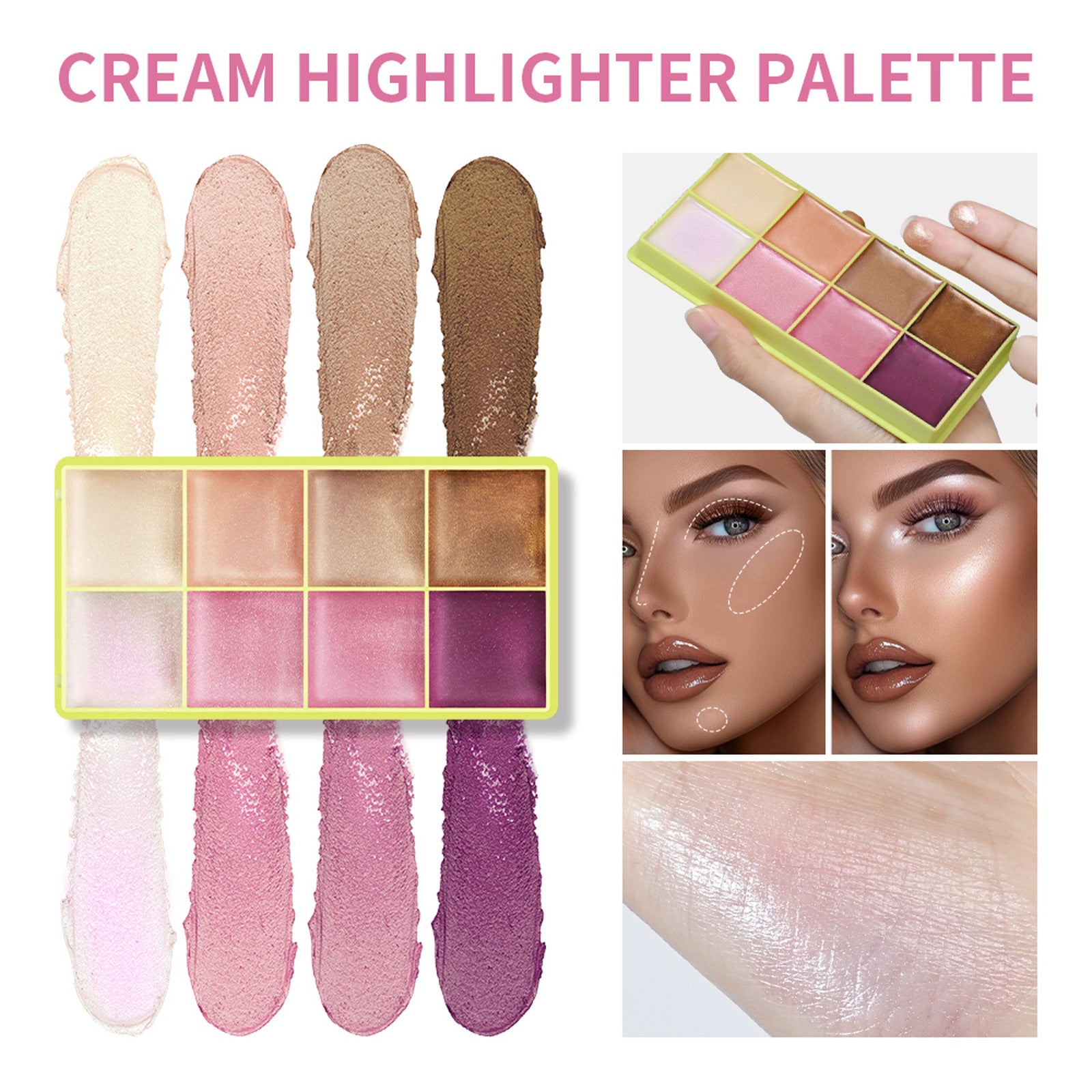 Brightening And Repairing 8 Colors Highlighting Powder