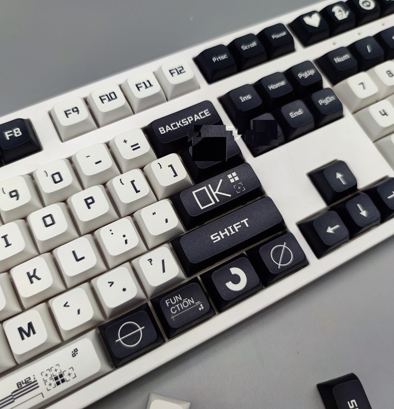 Personalized XDA Height Black And White Keycap Mechanical Keyboard
