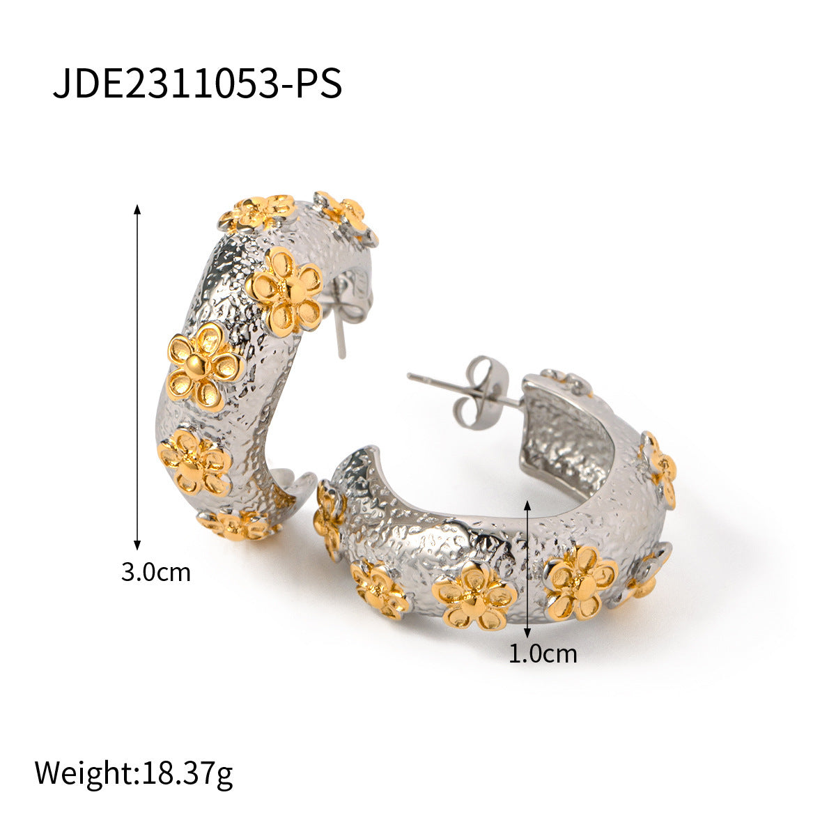 Contrast Color Flower Stud Earrings Ornament Women