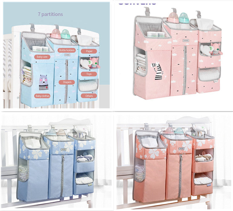 Baby outing diaper storage bag bedside hanging basket rack