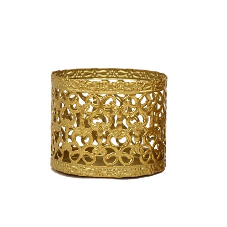 Creative Golden Geometric Hollow Wrought Iron Candle Holder