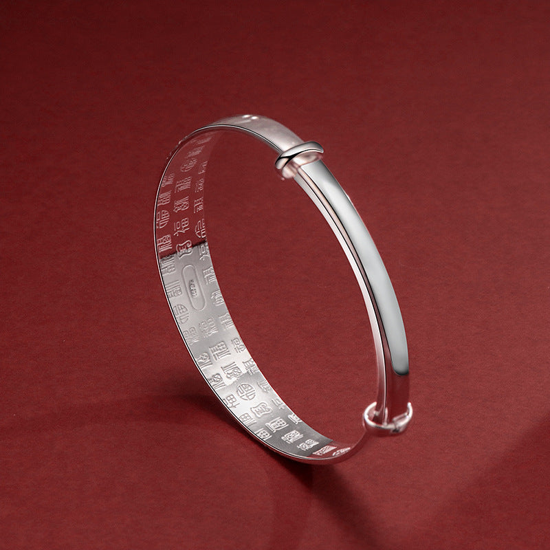 Women's Fashion Vintage Sterling Silver Flowering Double Fish Bracelet