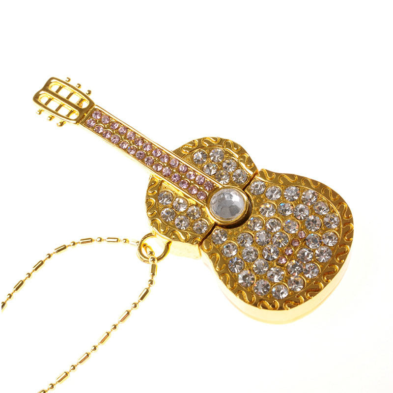Creative Personality Crystal Violin Guitar USB  Drive