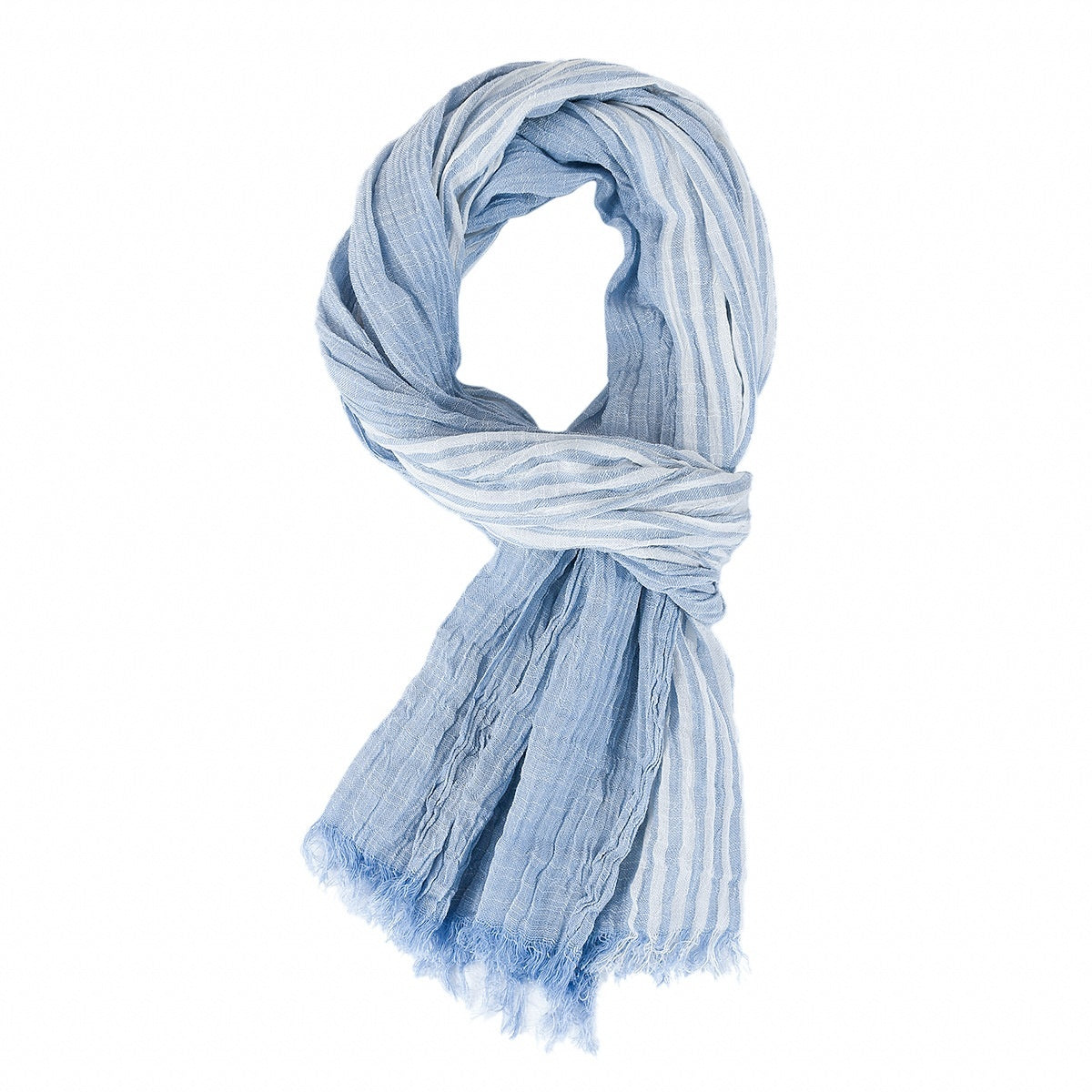 Men's Spring And Summer Thin Striped Scarf Navy Blue Color Matching Thin
