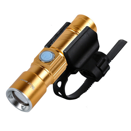 Bicycle Light Stretch Zoom Mountain Bike LED Flashlight Riding Headlight USB Rechargeable