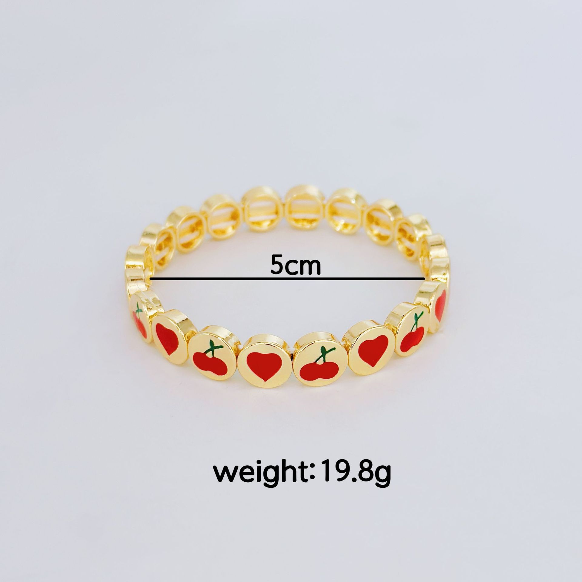 Bracelet simple de mode en zircon en forme de cœur pour femmes