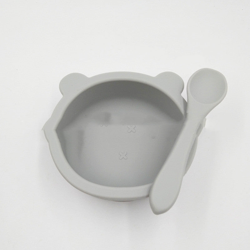 Suction Cup Anti-fall Bear Silicone Baby Bowl Complementary Food Bowl Children Feeding Tableware