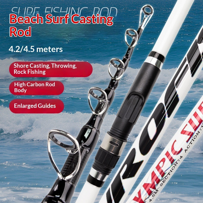 Canne à pêche télescopique dure en carbone haut module pour lancer loin en mer