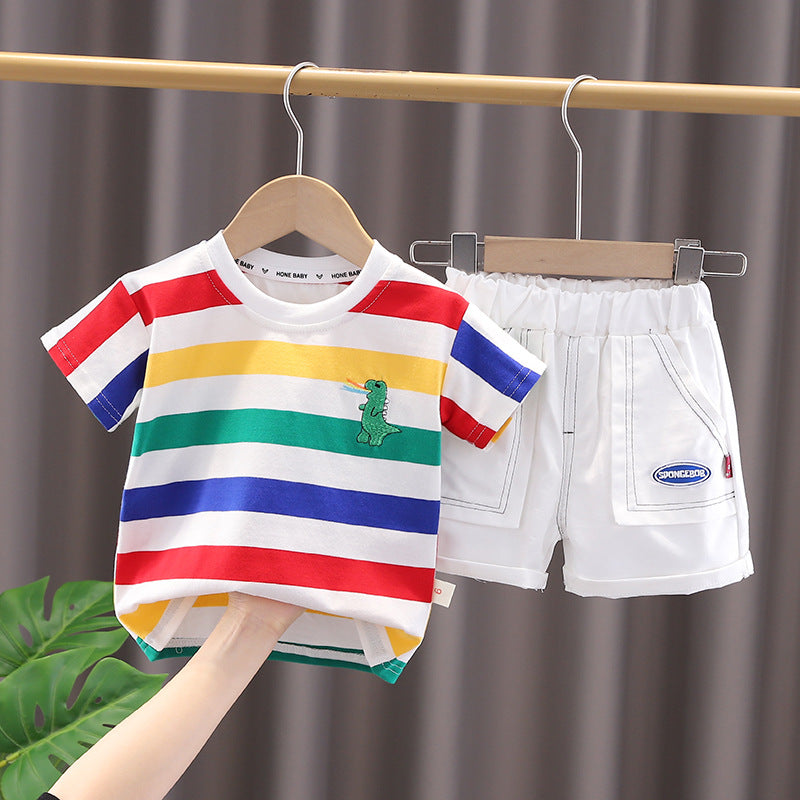 Men's Short Sleeve Two-piece Suit