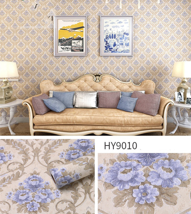 Large Flower Wallpaper Mixed With Family Style