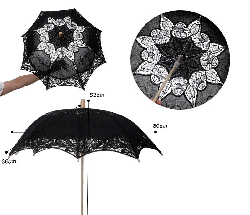 White Lace Decorative Craft Umbrella