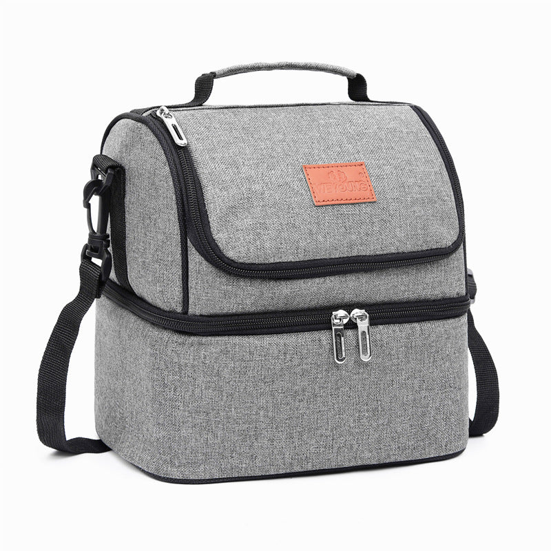 Double Layer Ice Pack Insulated Bag Oxford Cloth Waterproof Aluminum Foil Lunch Bag Double Layer Lunch Bag Breast Milk Storage Bag