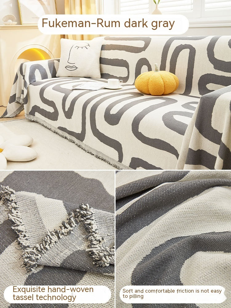 Sofa Slipcover All-inclusive Chenille Anti-scratching Anti-Gray