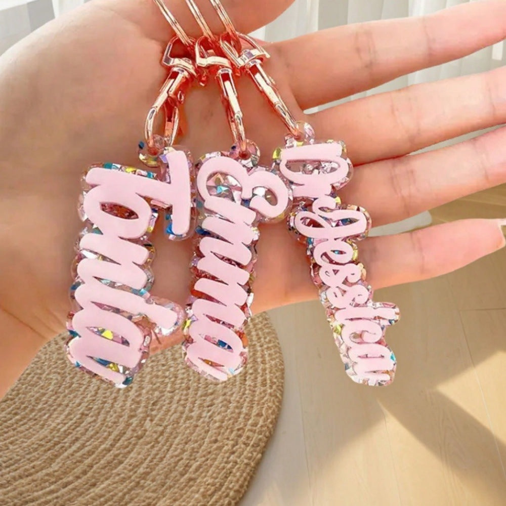 Custom Fashion English Acrylic Key Chain