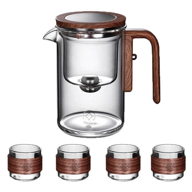 Théière élégante à infuseur en verre, séparation eau et thé, service à thé domestique