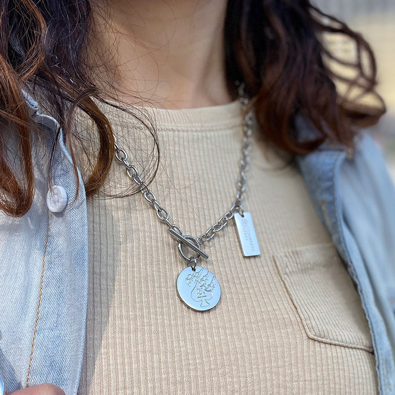 Year Of The Tiger Zodiac Hip Hop Simple Sweater Necklace