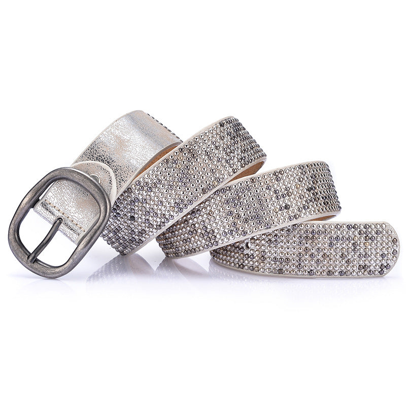 Rivet Decorated Ladies Fashion Cool Style Wide Belt