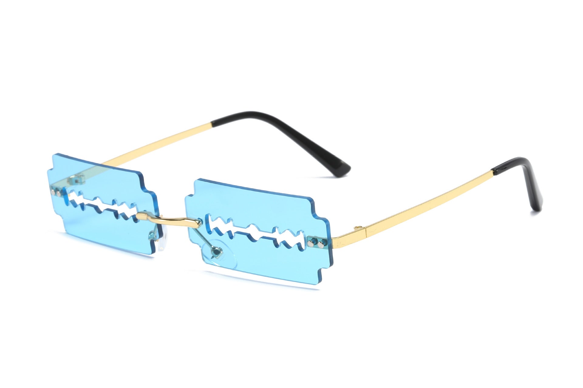 Lunettes de soleil pour femmes sans monture en métal - Découpe