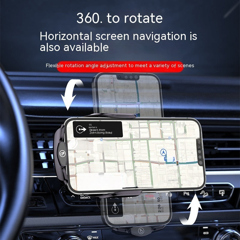 Support de téléphone portable transparent et créatif, chargeur de voiture sans fil, ouverture et fermeture automatiques, fournitures de voiture de navigation