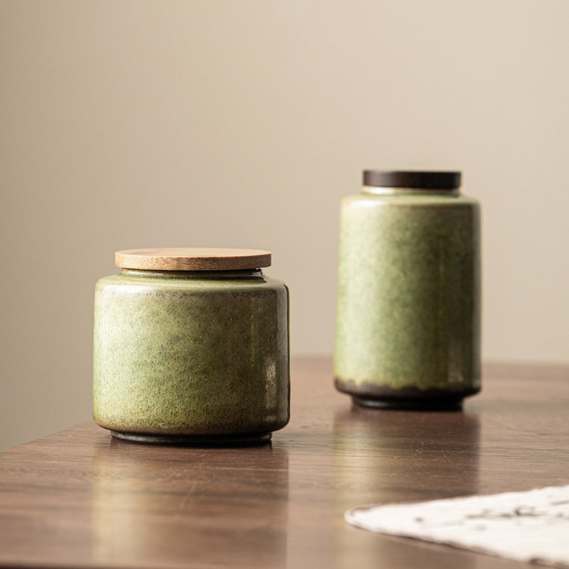 Bocal à thé vintage Pot scellé Réservoir de rangement en céramique