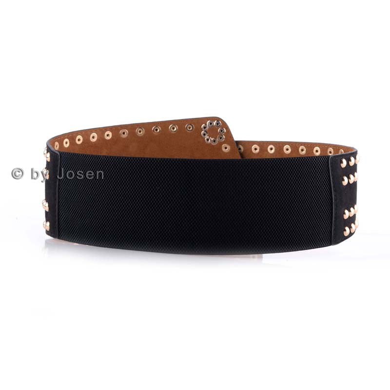 Ceinture de mode personnalisée Rivet Punk pour femme avec ceinture large élastique