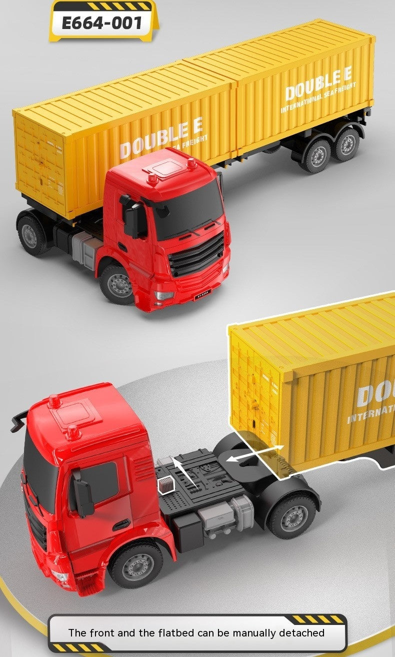 E664 Remote Control Engineering Vehicle Container Truck Flat Trailer Toy