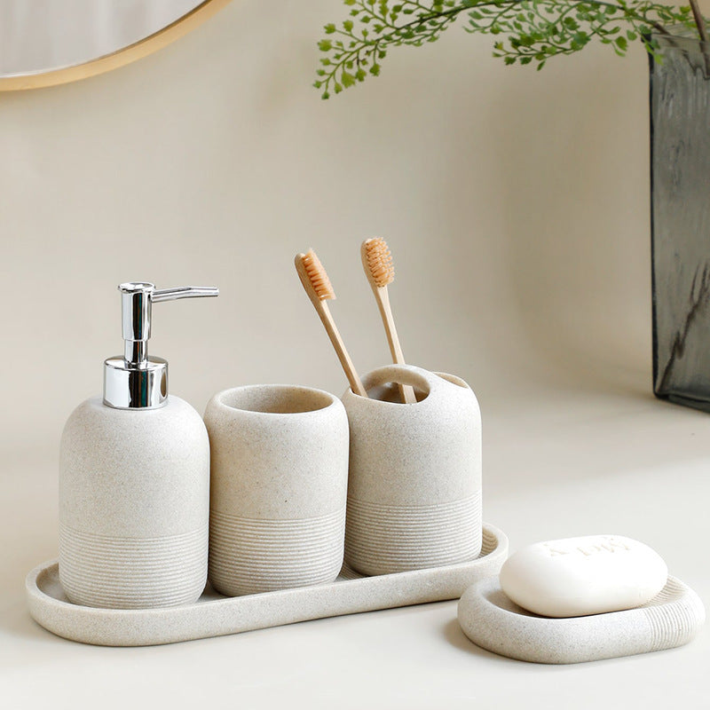 Hotel Bathroom Wash Lotion Bottle Toothbrush Holder Cup Kit Bathroom Supplies