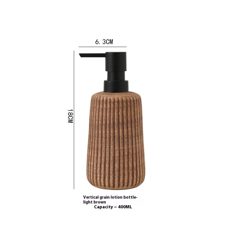 Retro Creative Ceramic Vertical Pattern Lotion Bottle