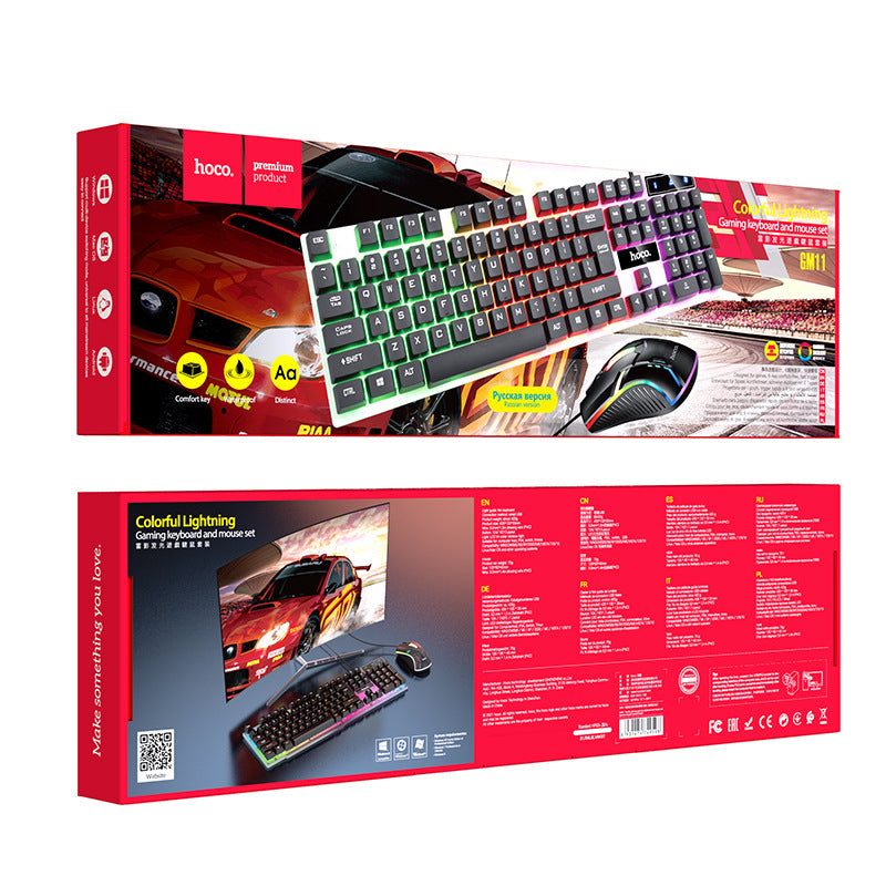 Russian Luminous Game Keyboard And Mouse Suit Mechanical Feel