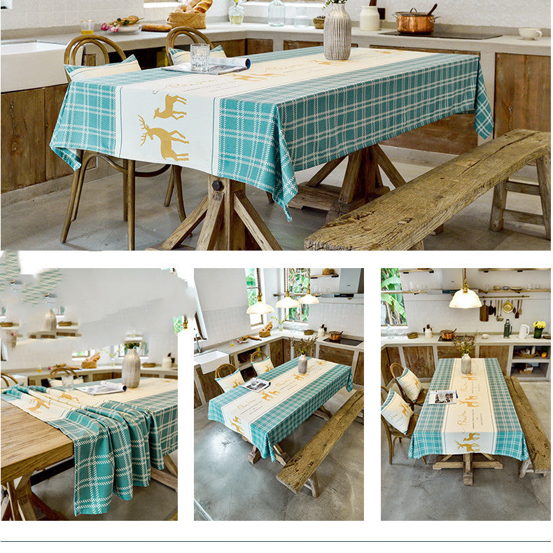 Coffee Table Rectangular Light Luxury High-end Fabric Tablecloth