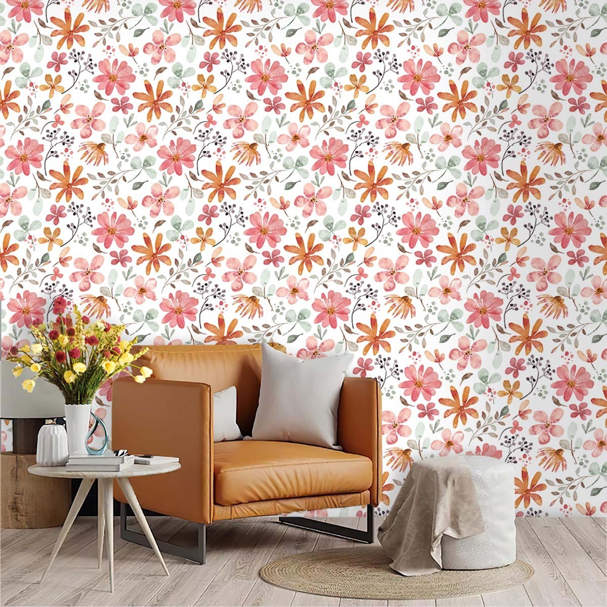 Plant Flower Decorative Wallpaper Pvc Self-adhesive Wallpaper
