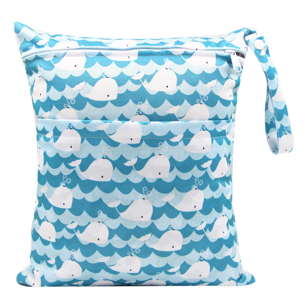 Diaper Bag 30 36cm Baby Double Zipper Printing Waterproof Diaper Bag
