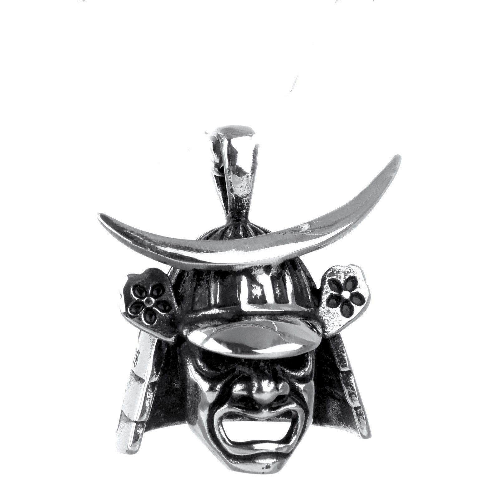 Stainless Steel Men's Ornament Retro Titanium Steel Samurai Helmet Pendant Necklace