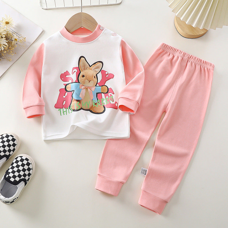 Children's Underwear Suit Pure Cotton Long Johns Top & Bottom Warm Loungewear