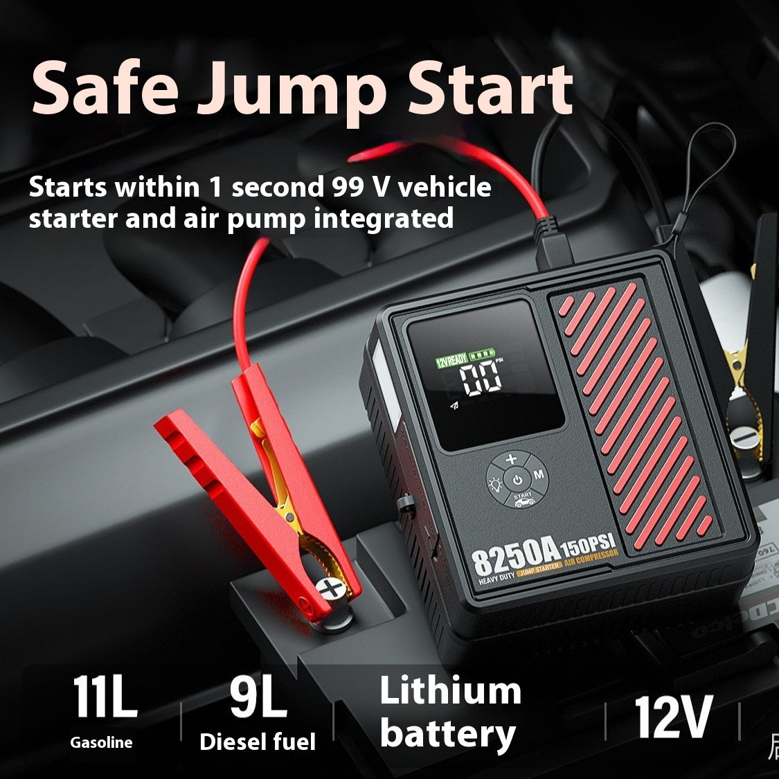 Intelligent Digital Display Car Inflatable High-power Emergency