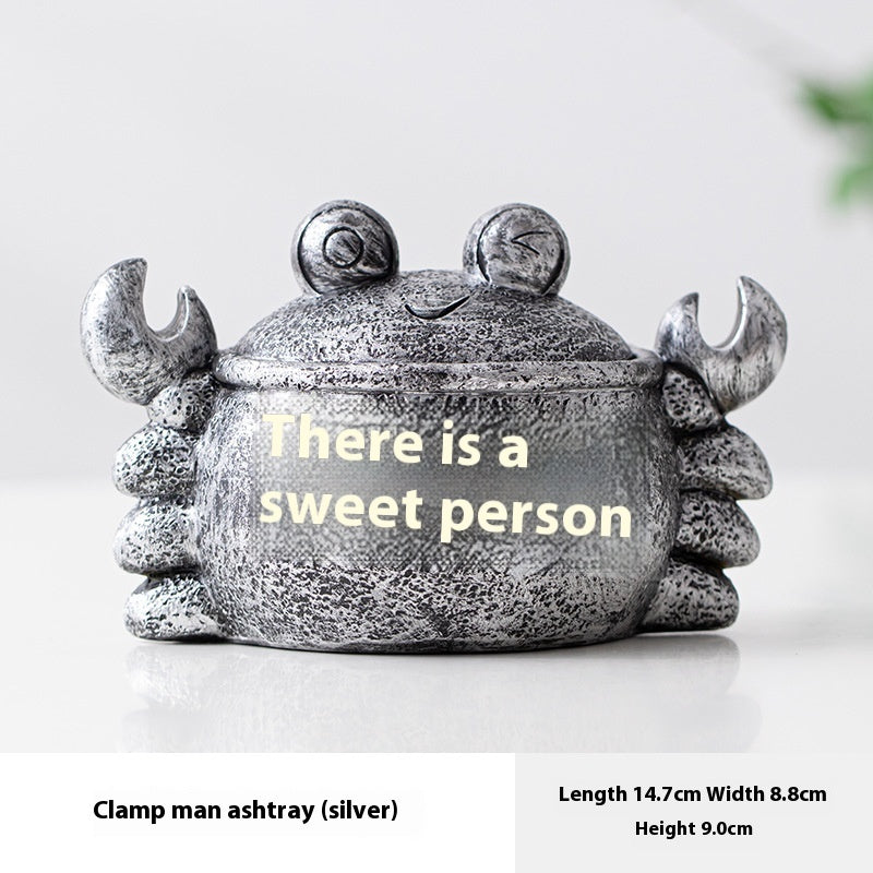 Chenxiang Creative Crab Ashtray With Lid Prevent Fly Ash Household