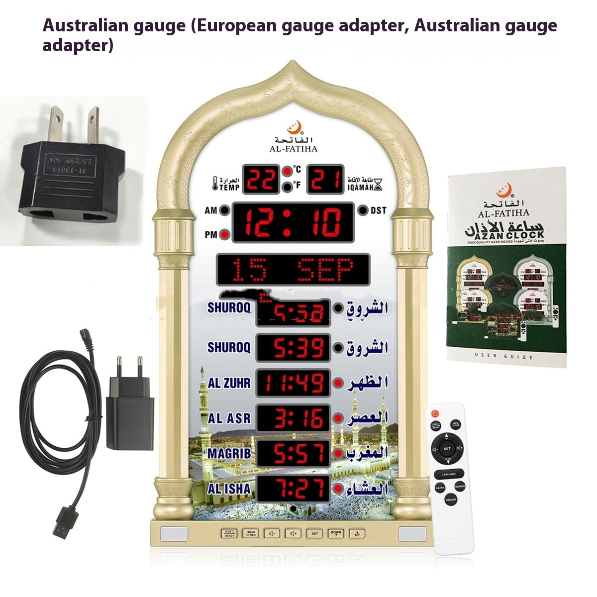 Alarm Clock Perpetual Calendar Gold Silver Black Wall Clocks